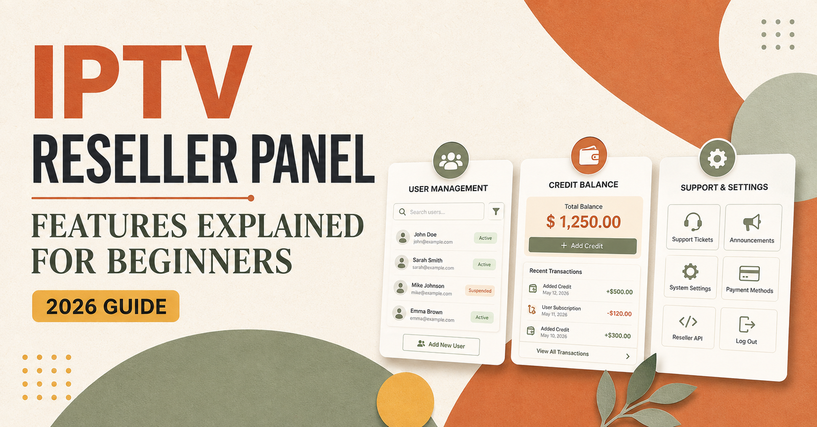 IPTV Reseller Panel Features